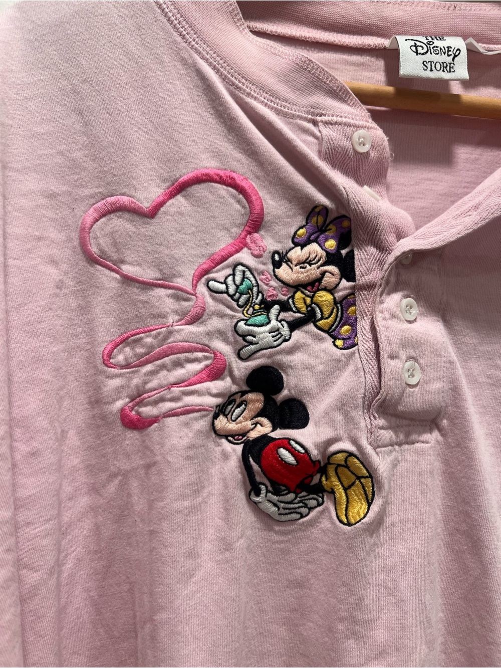 Disney embroidered Mickey and Minnie tee shirt